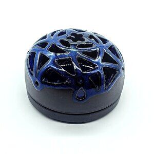 ESP Pottery Glazed Clay Candle Holder - Blue